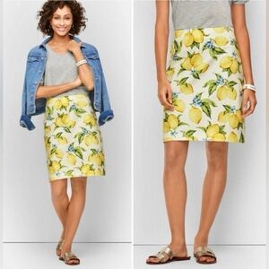 Talbots straight skirt lemon pattern Petite sz 16WP